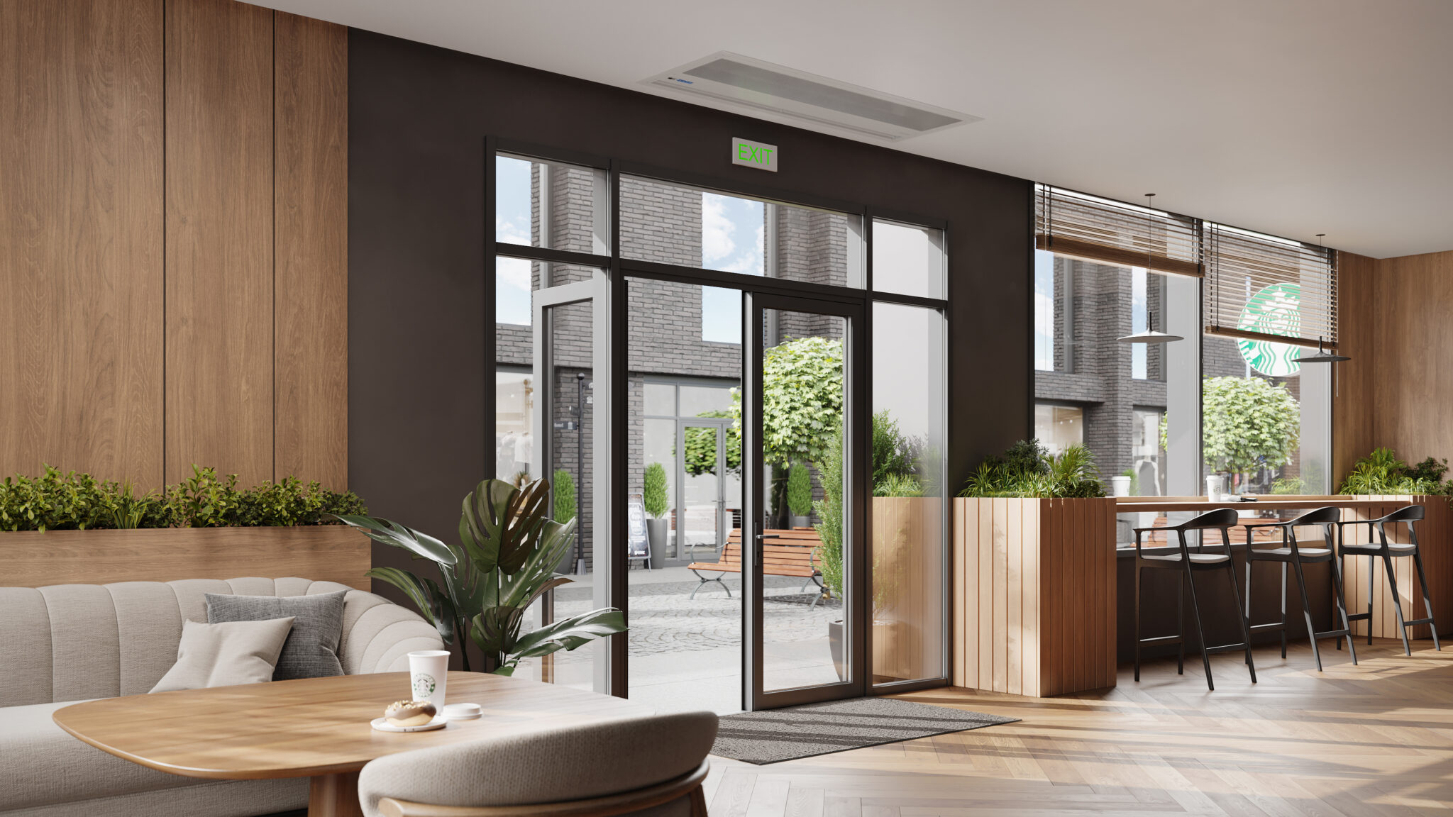 Berner Air Curtain - Architectural Recessed Coffee Shop