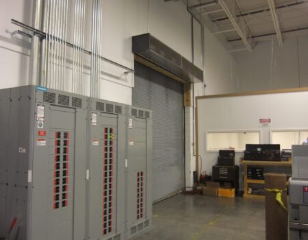 Berner's Industrial Direct Drive 12-14 Air Curtain over dock door.