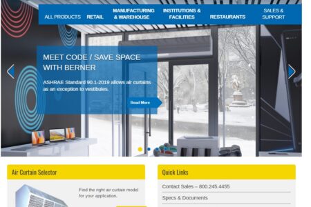 Screenshot of Berner.com homepage.