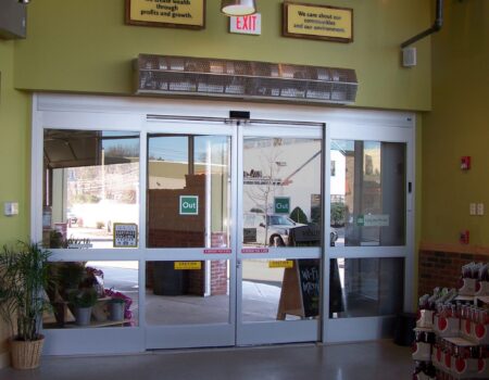Berner High Performance 10 Air Curtain over Whole Foods grocery store entrance