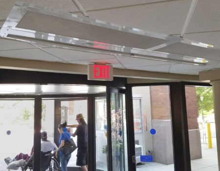Berner's Architectural Recessed 12-16 over hospital main entrance
