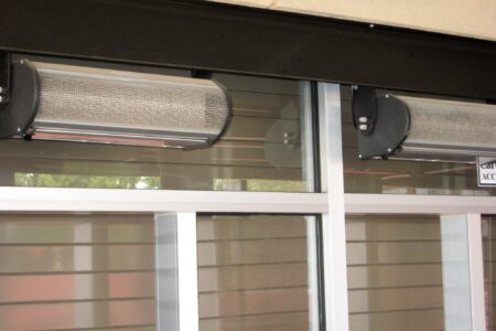 Berner Drive-Thru Air Curtain over concession stand windows.