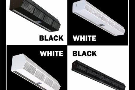 Now Standard, black or white air curtains by Berner