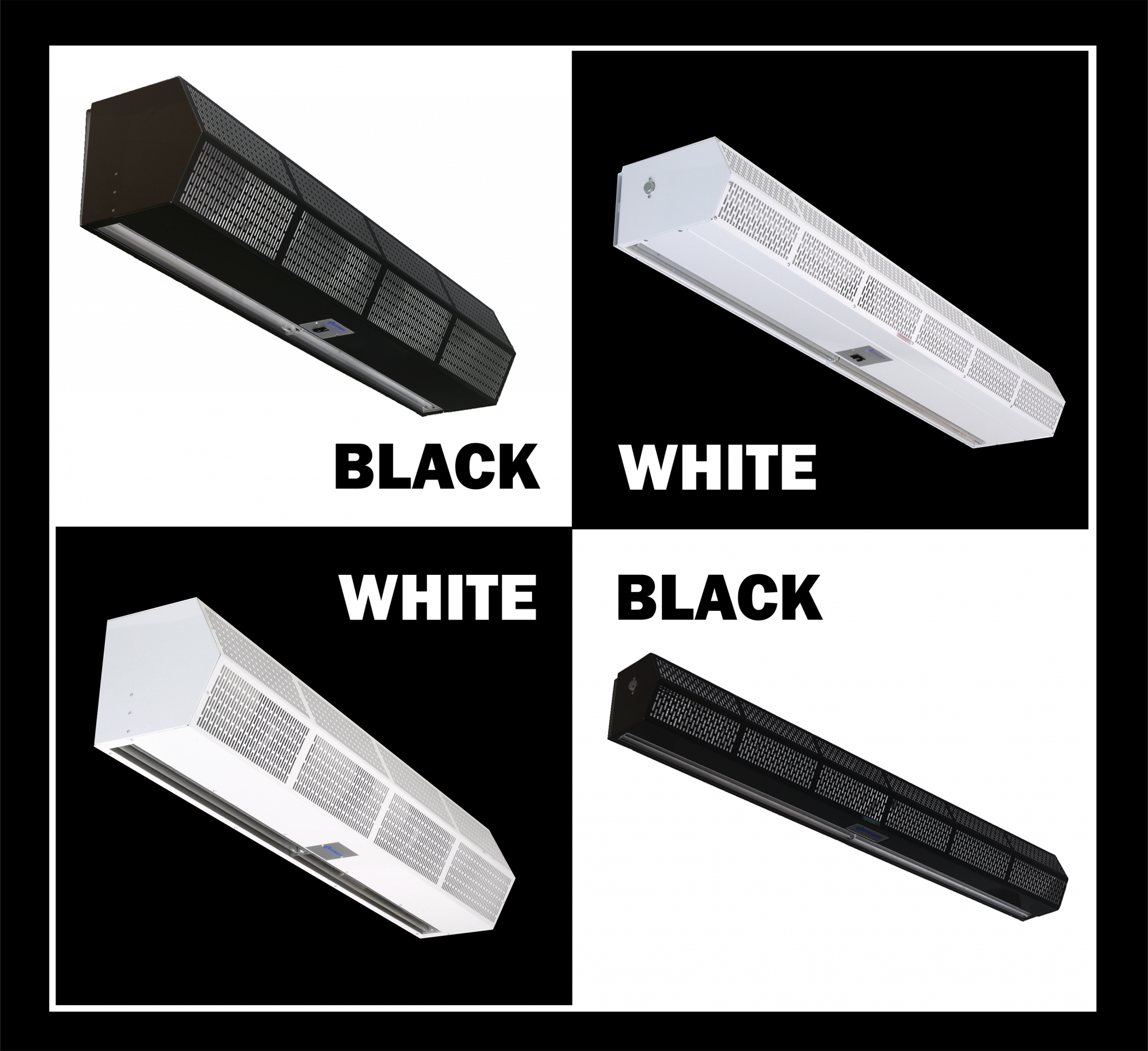 Now Standard, black or white air curtains by Berner