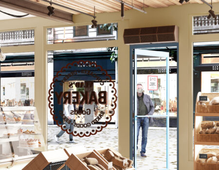 Berner's Commercial High Performance 10 over bakery entrance.