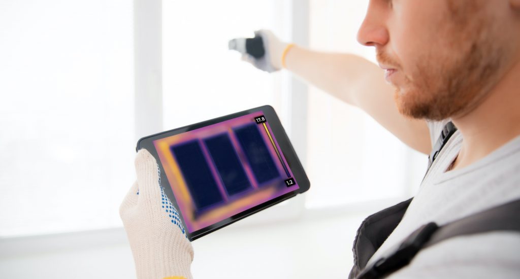 Using a tablet to check for heat