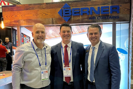 Photo of Sean Girard and Paul Swanson with Brian Paolucci of Berner Air Curtains