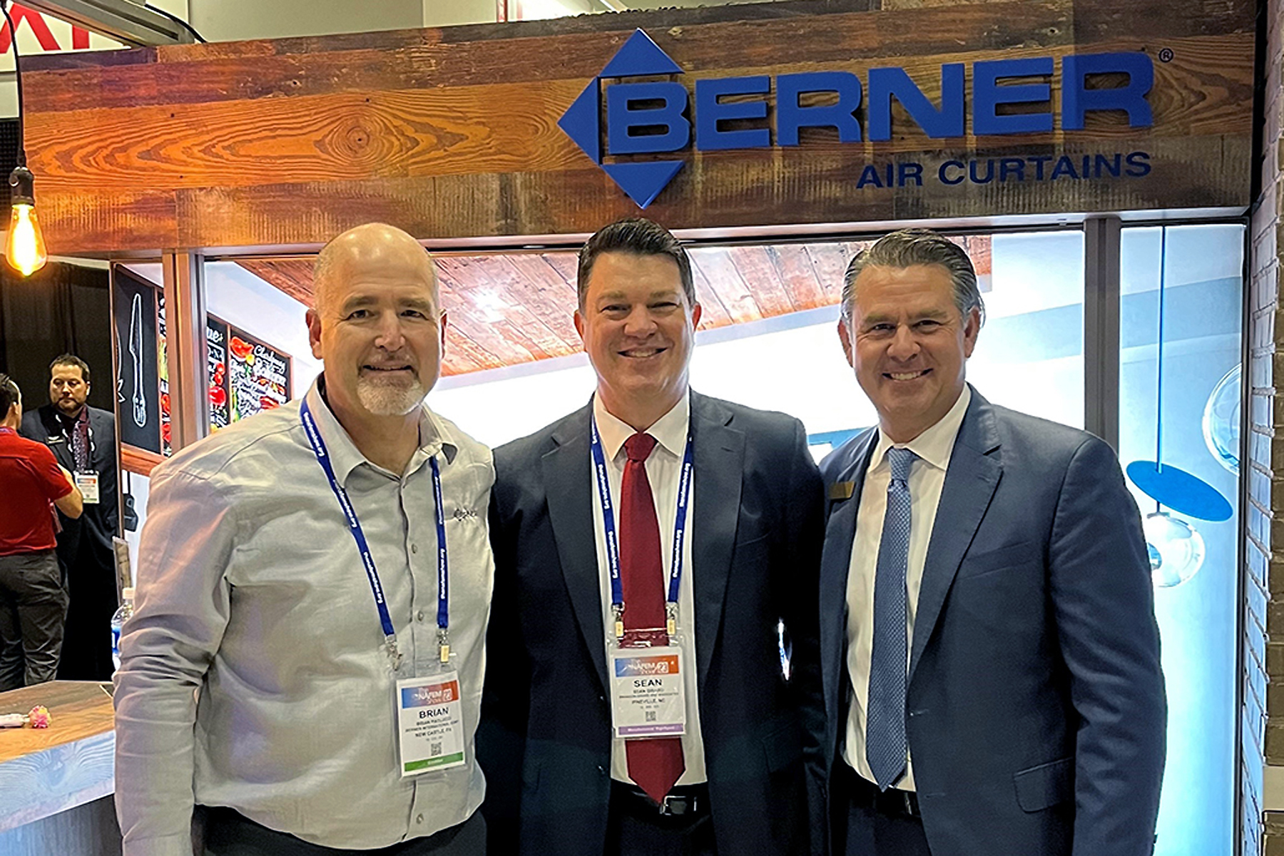 Photo of Sean Girard and Paul Swanson with Brian Paolucci of Berner Air Curtains